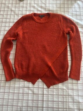 Banana Republic Bright Orange Textured Crewneck Sweater